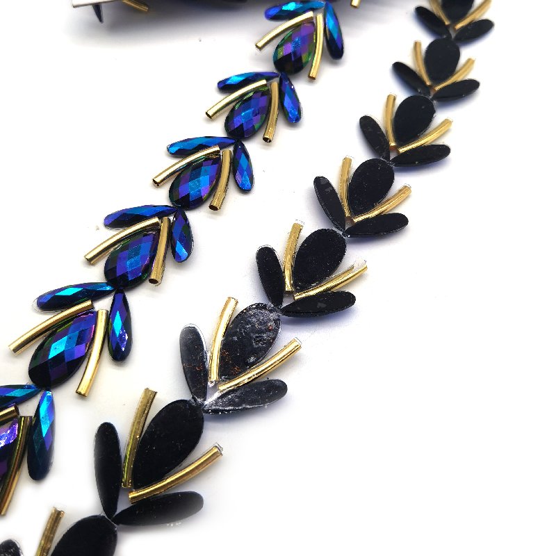 Rhinestone hotfix pasting strips trimming for samba clothes feather hat dress accessories