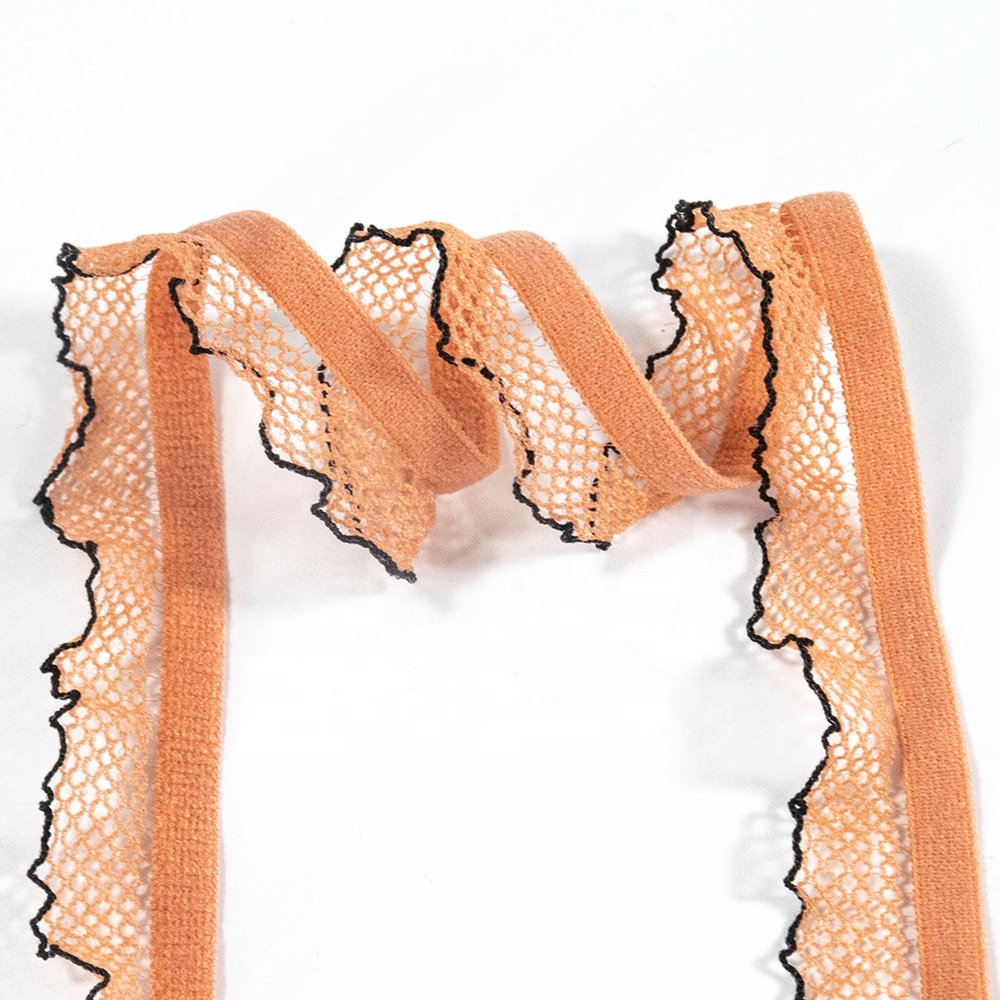 Soft bra elastic brushed picot elastic nylon teeth knitted lingerie trim elastic band for women underwear bra