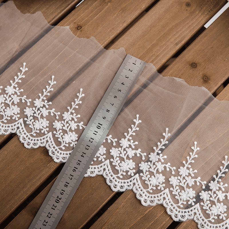 Wholesale Latest Style Red Lace Set 14cm Mesh Lace for Lingerie Embroidery Lace Trim