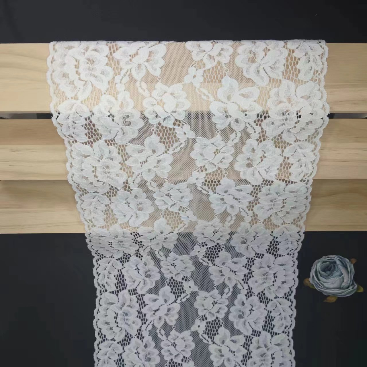 High-Quality White Swiss Voile Cotton Nylon Spandex Guipure Lace Fabric Trim Silky Voile for Women's Fancy Wedding Underwear