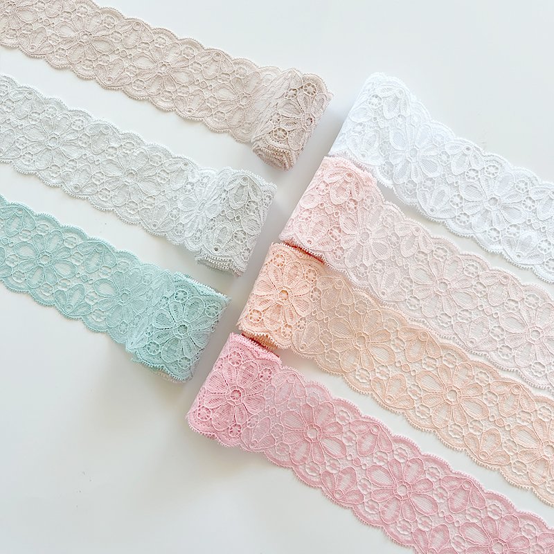 Stretch Elastic Lace Ribbon Satin multi-color lace trim garment for DIY dresses and bra