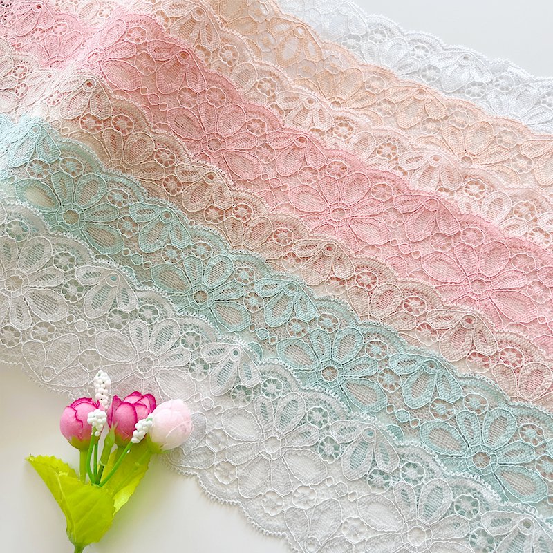 Stretch Elastic Lace Ribbon Satin multi-color lace trim garment for DIY dresses and bra