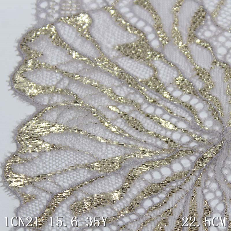 Good Quality 23cm Wide Colorful Flower Stretch Mesh Lace Trim for Underwear