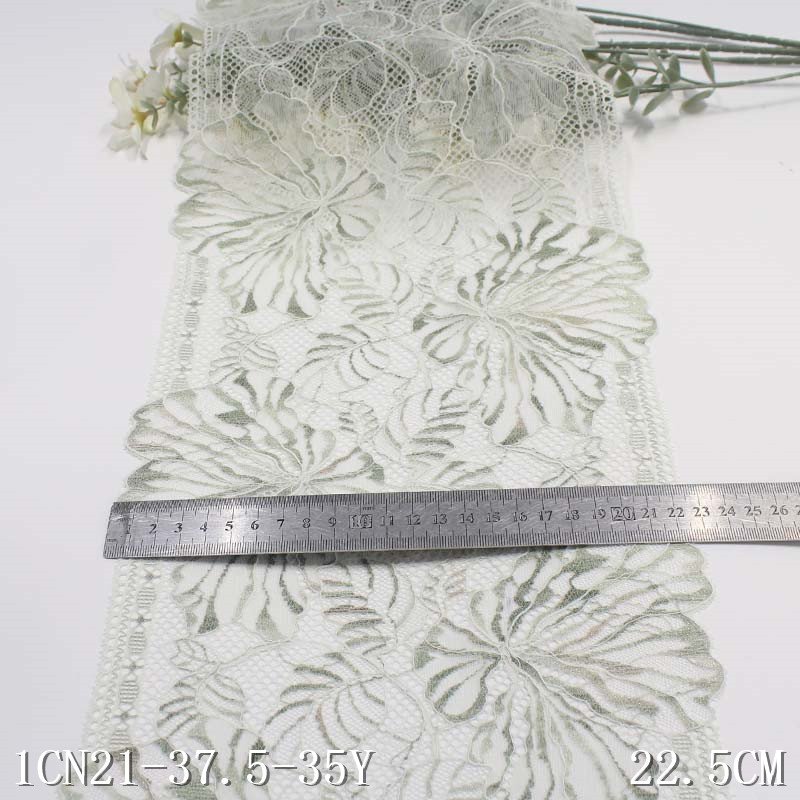 Good Quality 23cm Wide Colorful Flower Stretch Mesh Lace Trim for Underwear