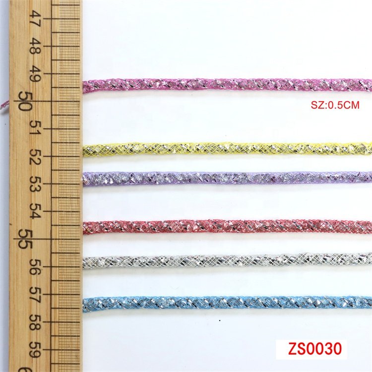 High quality trim rhinestones setting DIY glitter rhinestone ribbon trim soft colorful resin rhinestone drawstring tube rope