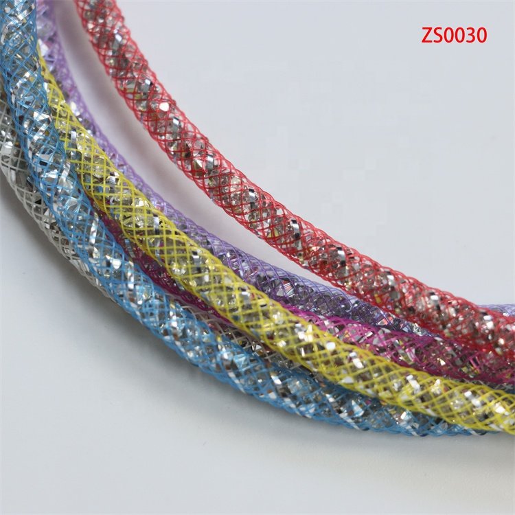 High quality trim rhinestones setting DIY glitter rhinestone ribbon trim soft colorful resin rhinestone drawstring tube rope