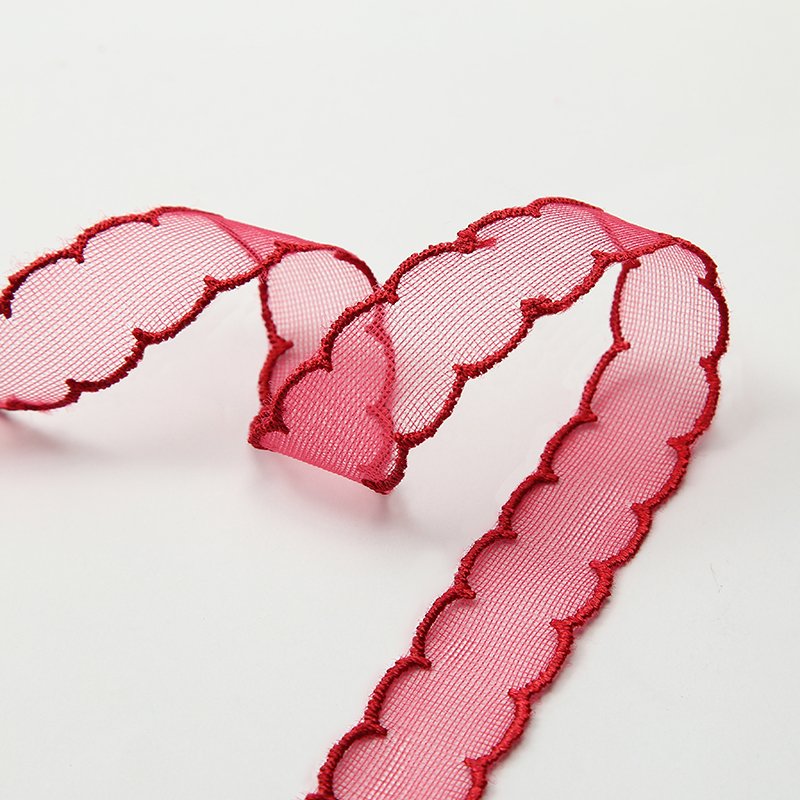 1" Ribbon Lace Trim 25MM Flower Embroidery Lace Trim for Dress Decoration