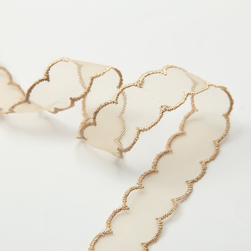 1" Ribbon Lace Trim 25MM Flower Embroidery Lace Trim for Dress Decoration