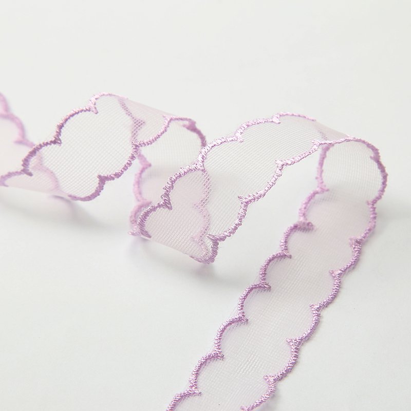 1" Ribbon Lace Trim 25MM Flower Embroidery Lace Trim for Dress Decoration