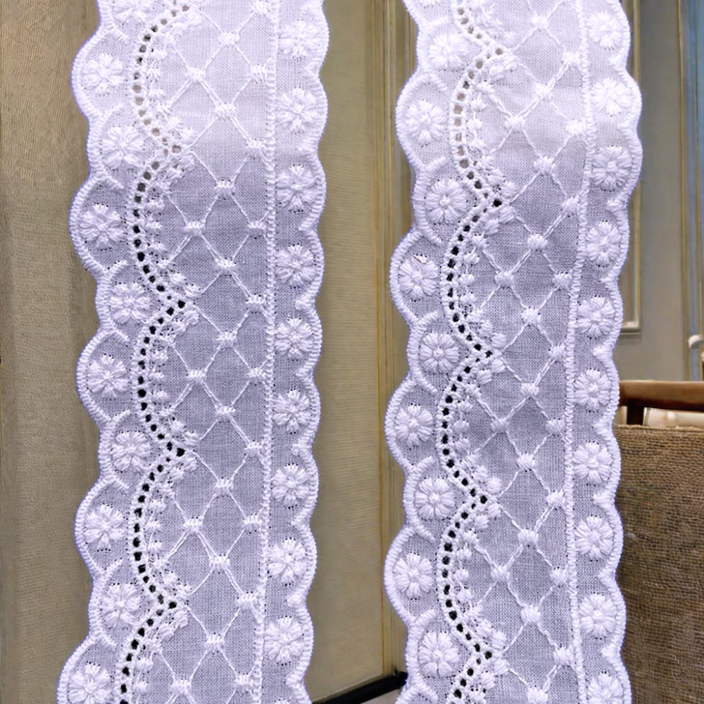 100% Embroidered Cotton Lace Trim Stylish Fashionable Women Dresses & Children's Clothes 4cm Width Variety
