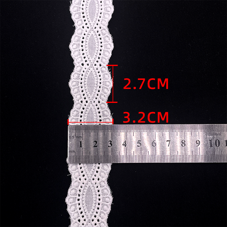 100% Embroidered Cotton Lace Trim Stylish Fashionable Women Dresses & Children's Clothes 4cm Width Variety