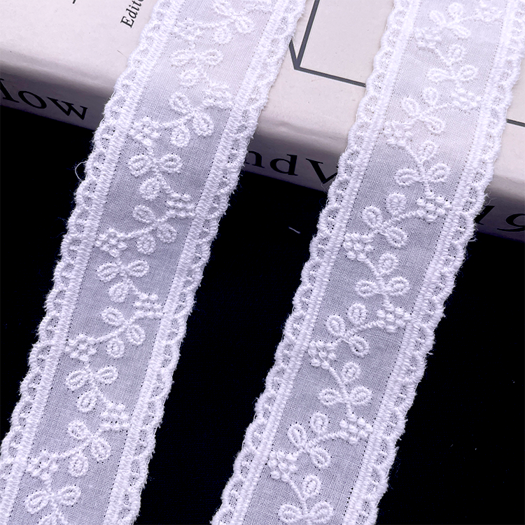100% Embroidered Cotton Lace Trim Stylish Fashionable Women Dresses & Children's Clothes 4cm Width Variety
