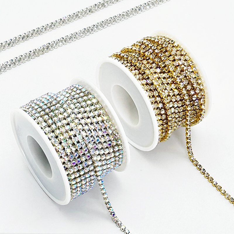 10Yards SS6-SS18 Close Glitter Rhinestones Chain Crystals Sew On Rhinestone Cup Chain Strass Chain For Garment DIY