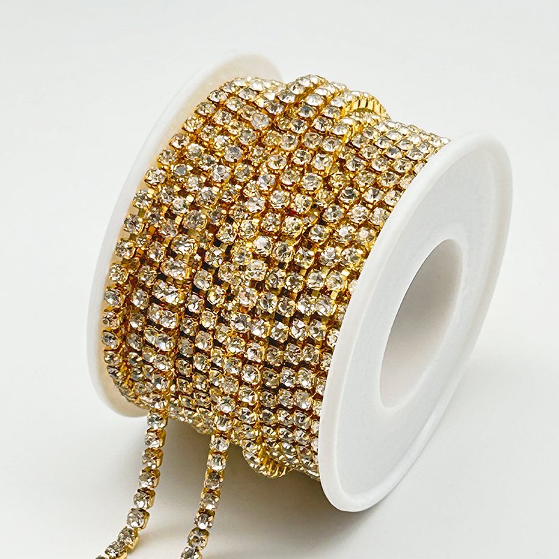 10Yards SS6-SS18 Close Glitter Rhinestones Chain Crystals Sew On Rhinestone Cup Chain Strass Chain For Garment DIY