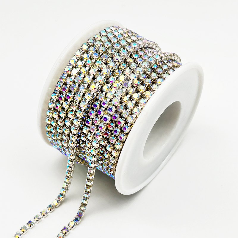 10Yards SS6-SS18 Close Glitter Rhinestones Chain Crystals Sew On Rhinestone Cup Chain Strass Chain For Garment DIY