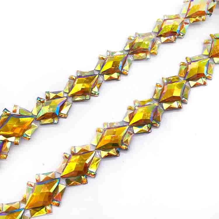 clothes accessories colorful rhinestone applique iron on rhinestone trimming fabric trim