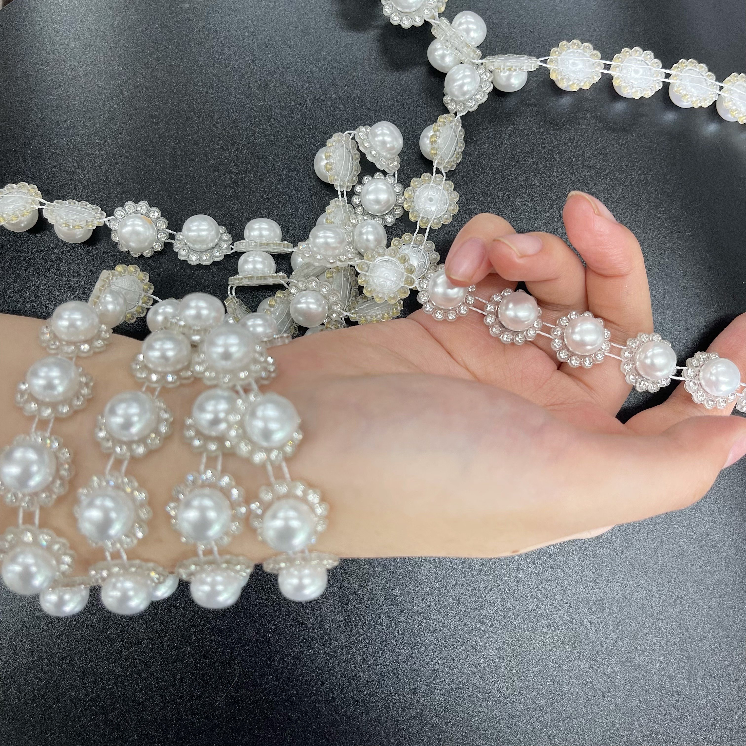 JP New Fashion Custom Pearl Trimming 8mm 10mm Decorate For Dancing Dress And Bags