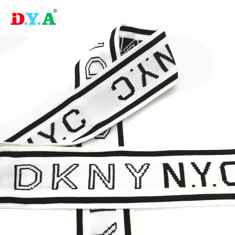 Custom Logo Knitted Trimming Band Jacquard Knitted Webbingfor Sportswear Decoration