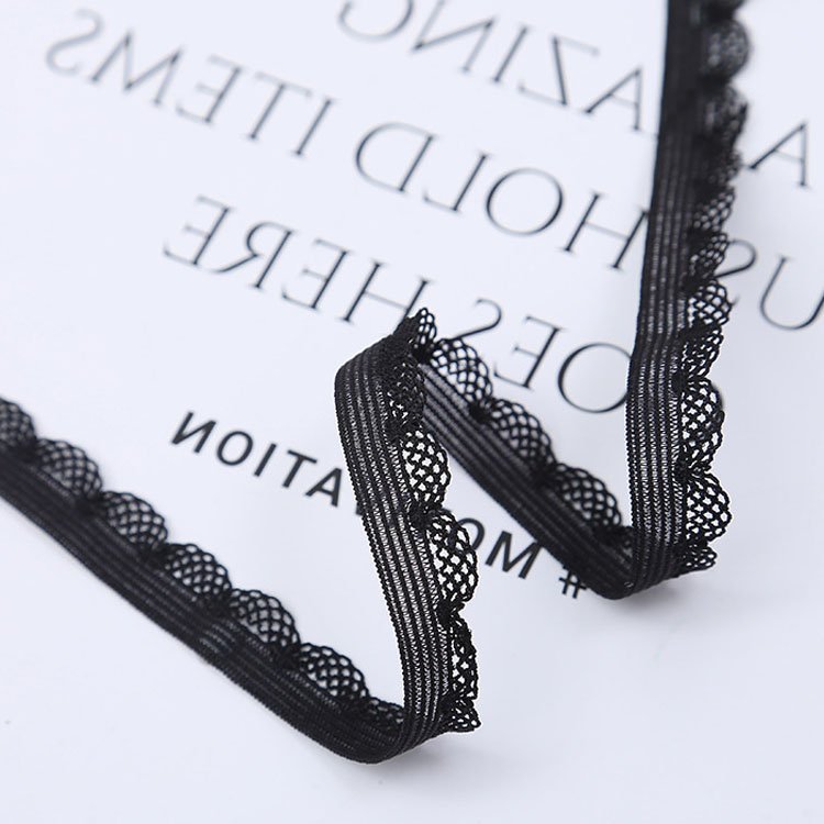 Garment Underwear Lace Trim Picot Elastic Webbing Band Sewing Scallop Bud Edge Stretch Tape Webbing Ribbon