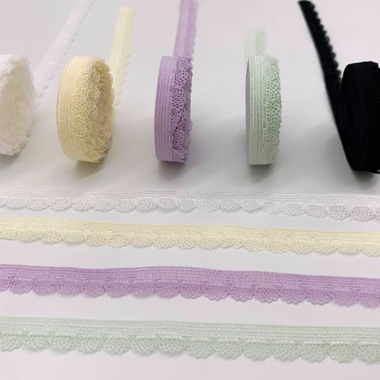 Garment Underwear Lace Trim Picot Elastic Webbing Band Sewing Scallop Bud Edge Stretch Tape Webbing Ribbon