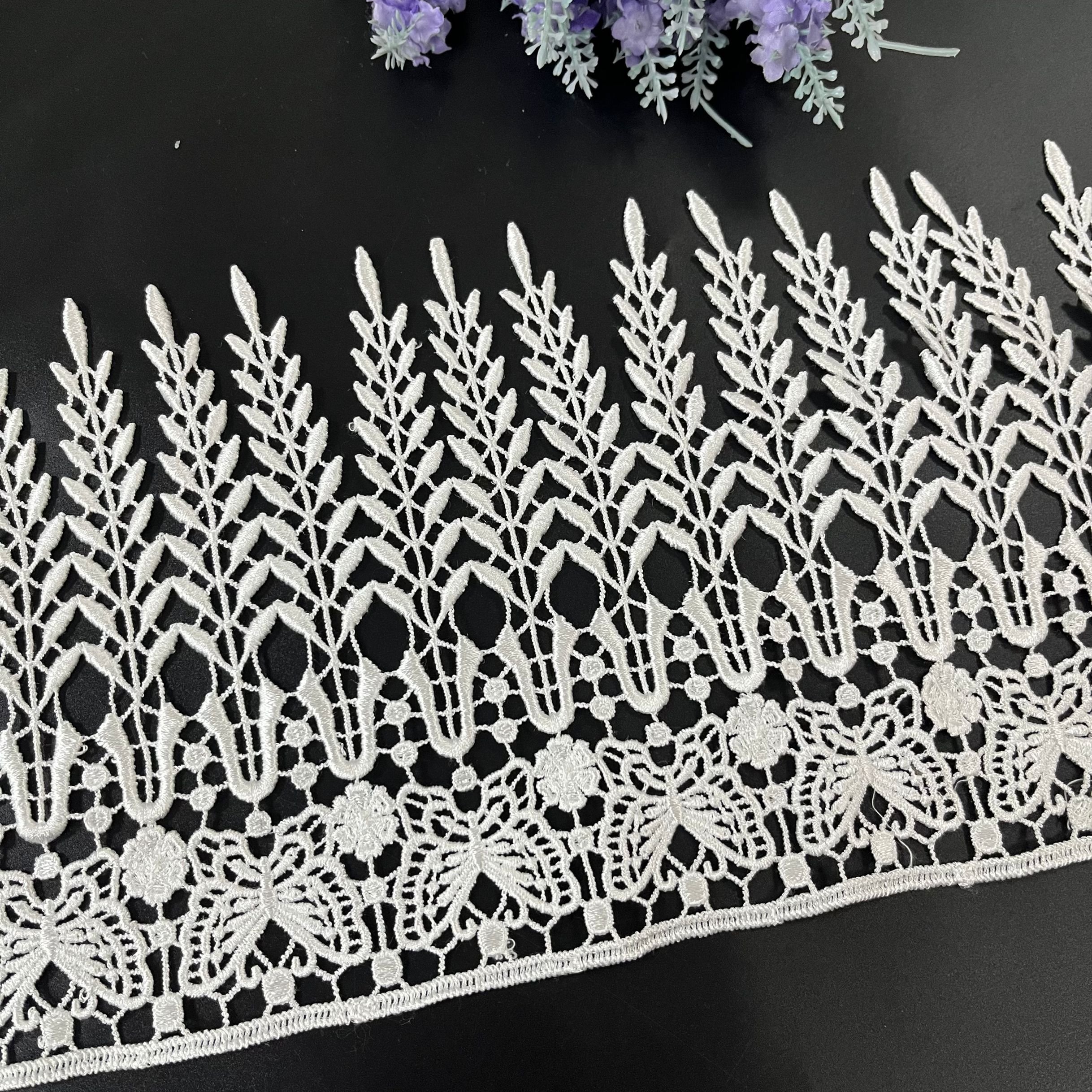 2022 Latest Embroidery Lace Trim French polyester Trim For Dress Making