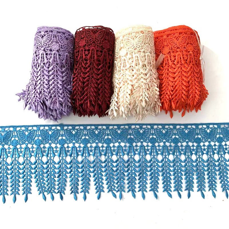 2022 Latest Embroidery Lace Trim French polyester Trim For Dress Making