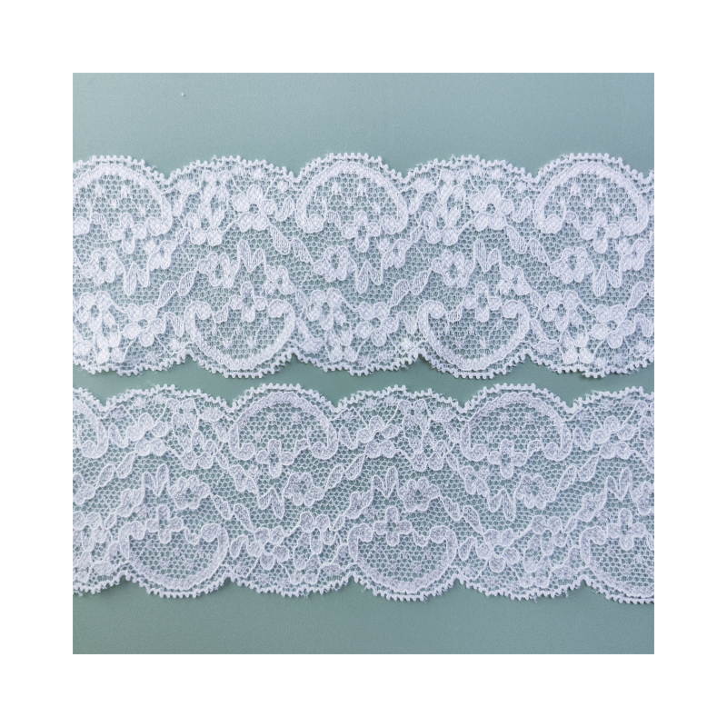 Wholesale French Flower Style Edging Stretch Trim Band Wide Knitted Nylon Elastic Lace Edge