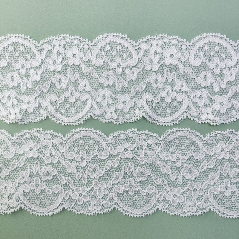 Wholesale French Flower Style Edging Stretch Trim Band Wide Knitted Nylon Elastic Lace Edge
