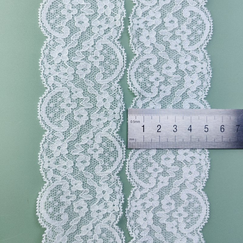 Wholesale French Flower Style Edging Stretch Trim Band Wide Knitted Nylon Elastic Lace Edge