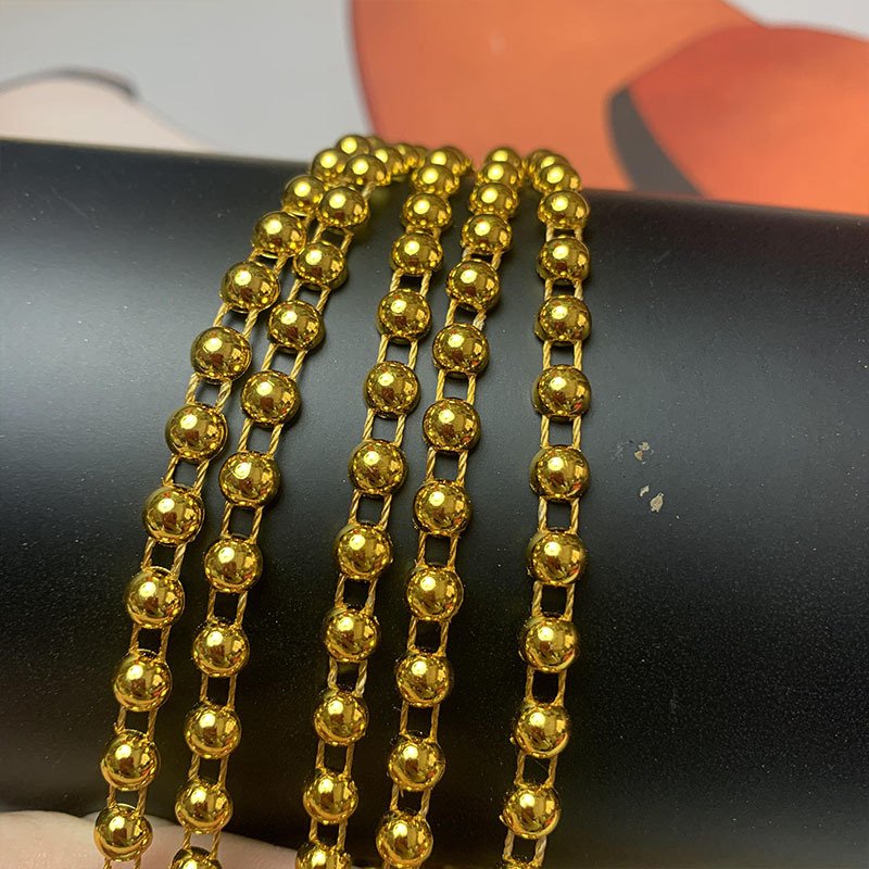 RS077 Custom Gold Plastic Trim cheap Jewelry Making Plastic ABS chain accessories