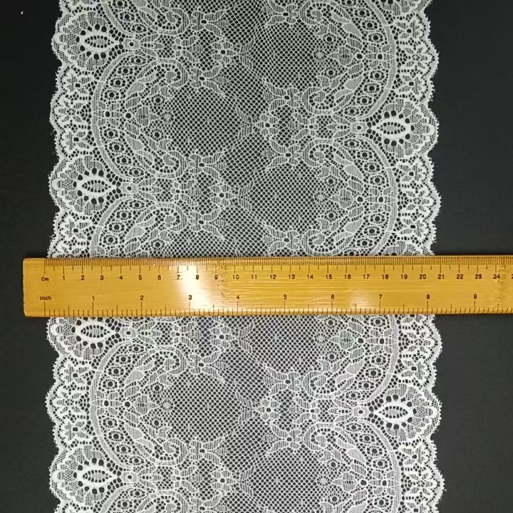 23cm White Vintage Design High Quality Tulle Lace Fabric Trim for Underwear Decorations Accessories or Clothing