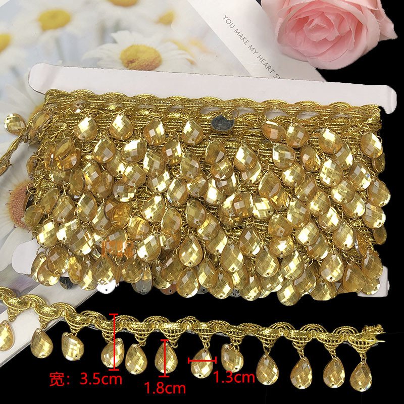 2025 New Design AB Color Gold Silver Plastic Rhinestone Chain Trim Sew On Acrylic Rhinestone Trim