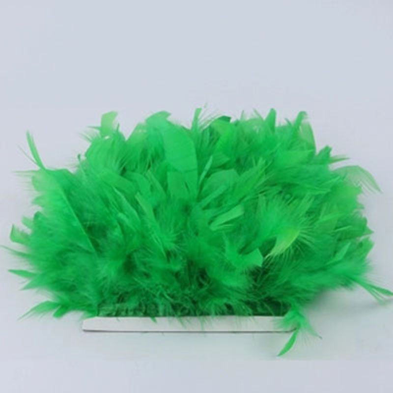 Handmade Turkey Feathers Trim Ribbon for Flecos Sewing Wedding Dress & Decorative Fringe on Tape for Clothes & Decorations