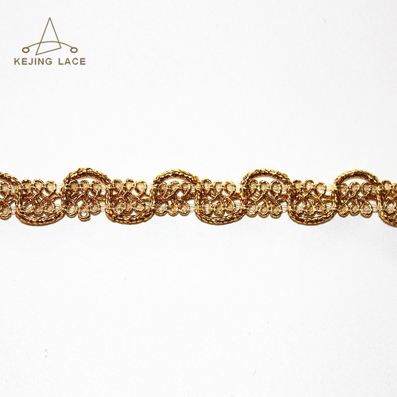 Crochet Metallic Scroll Gimp Trim Gold Braid Trimmings