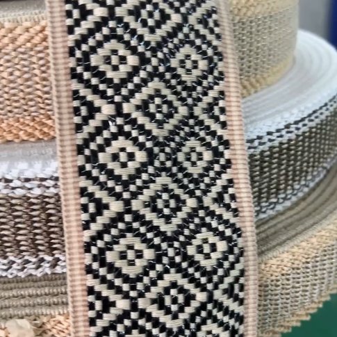High Quality Hand Hook Crochet Trim LaceColored Pentagonal Hollow Crochet Cardigan Lace Trim Pattern woven webbing