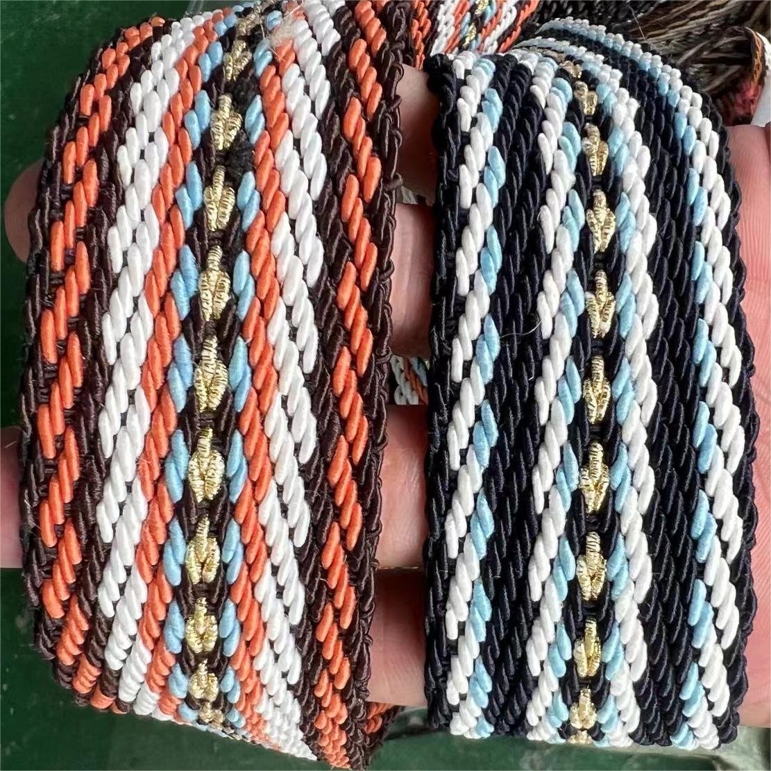 High Quality Hand Hook Crochet Trim LaceColored Pentagonal Hollow Crochet Cardigan Lace Trim Pattern woven webbing