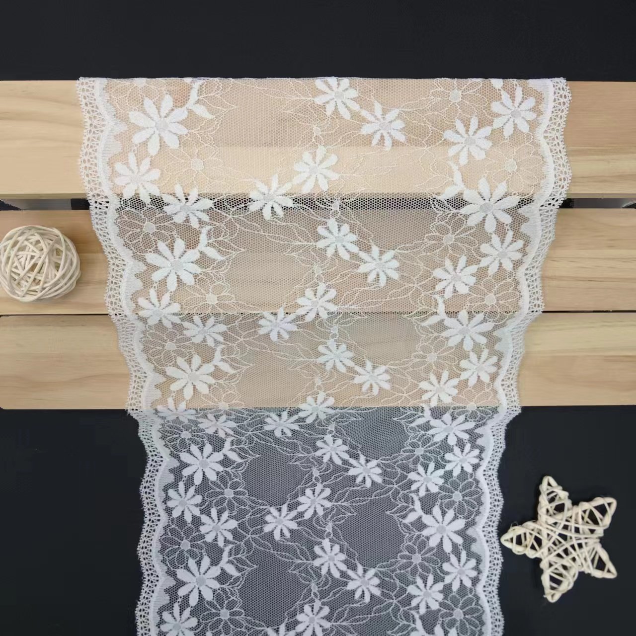 2024 New White Voile Nylon Spandex Lace Fabrics Women's Bra Material Underwear Roll Knitted Lace Trim Red Elastic Lace