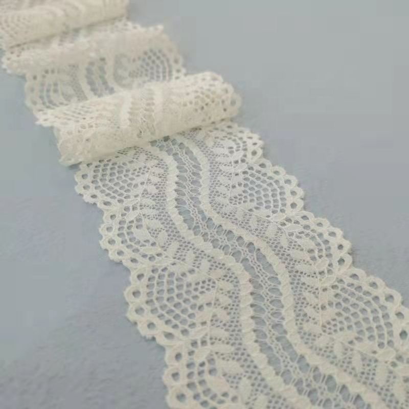 ZJ021 7.5cm 10% Nylon Sector Knitted Elastic Lace for Lingerie Underwear Polyamide 90% Spandex Edging Stretch Lace Trim Band