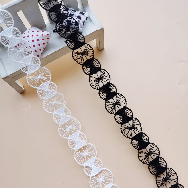 Manufacturer Customized Embroidered Hollowed Out Water-soluble Polyester Guipure Eyelash Lace Trim For Clothing Border Lace