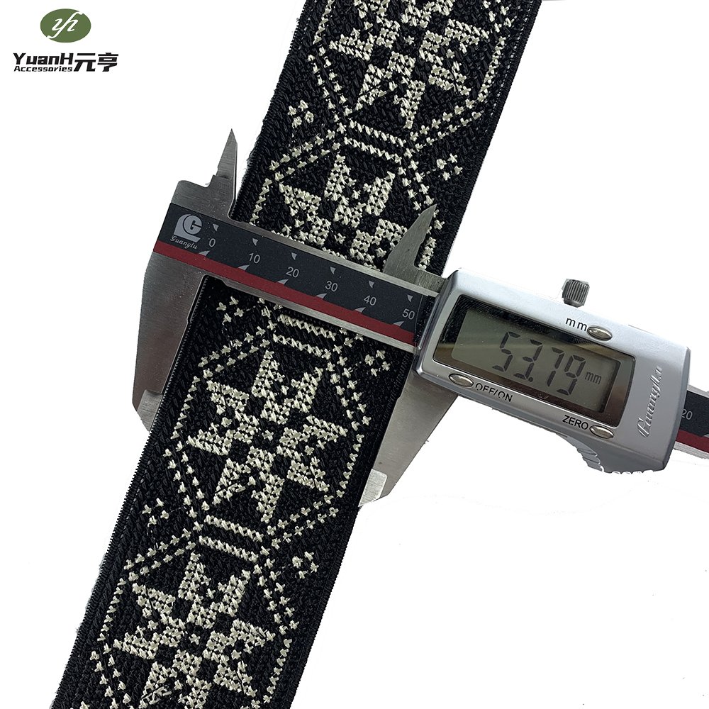 Wholesale 5cm polyester jacquard webbing ribbon embroidery lace trimming for DIY garment accessory