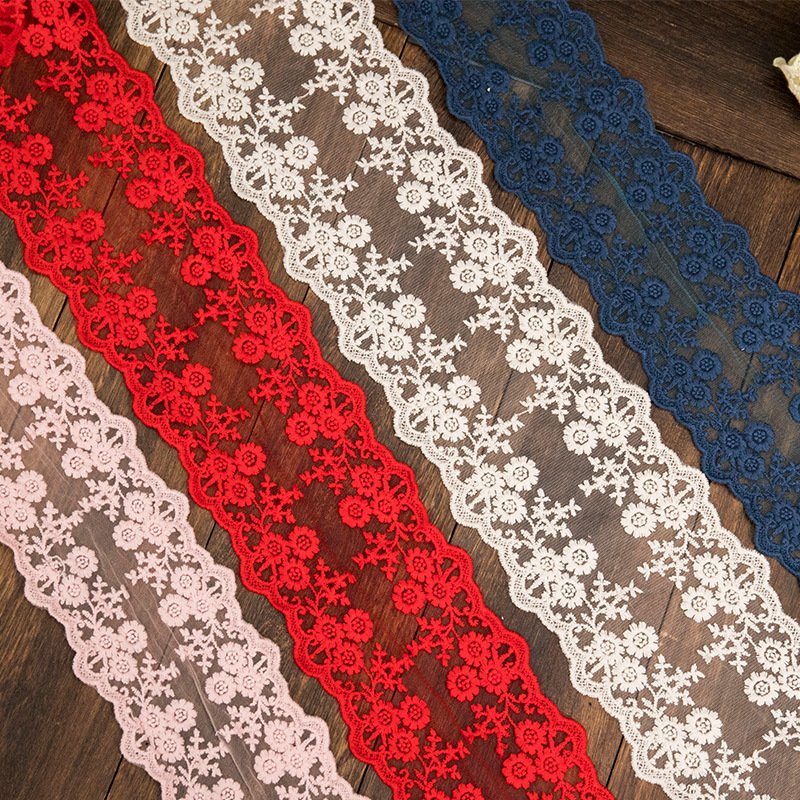 wholesale border lace trimming,embroidery mesh flower lace