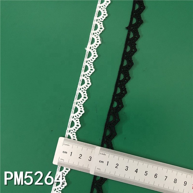 Small width Border lace trimming Guipure Emrobroidery water soluble MILKY yarn Lace trim Polyester Decorative lace trim