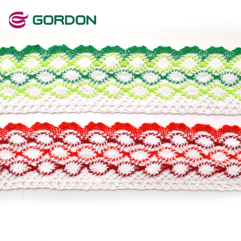 Gordon Ribbons Wholesale High Quality 100% Cotton Colorful Cotton Lace Crocheted Lace Trimmings For Garment & Home Textile