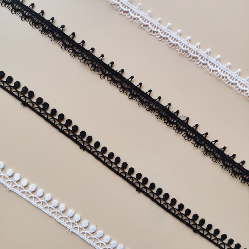White Polyester Eyelet Lace Trim Crochet Lace Embroidery Trimming