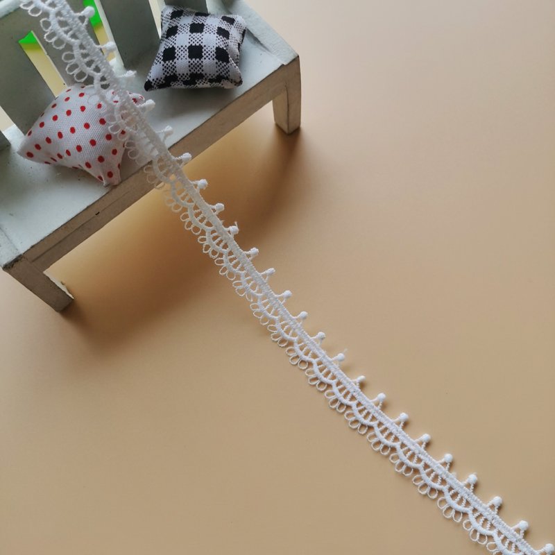 White Polyester Eyelet Lace Trim Crochet Lace Embroidery Trimming
