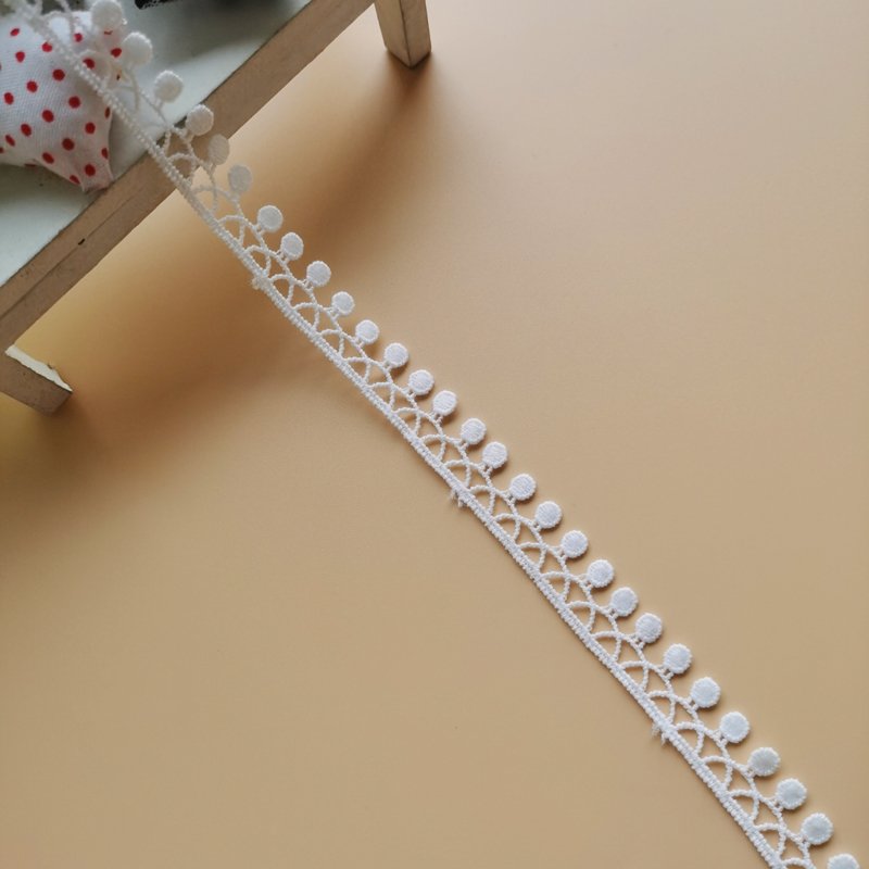 White Polyester Eyelet Lace Trim Crochet Lace Embroidery Trimming