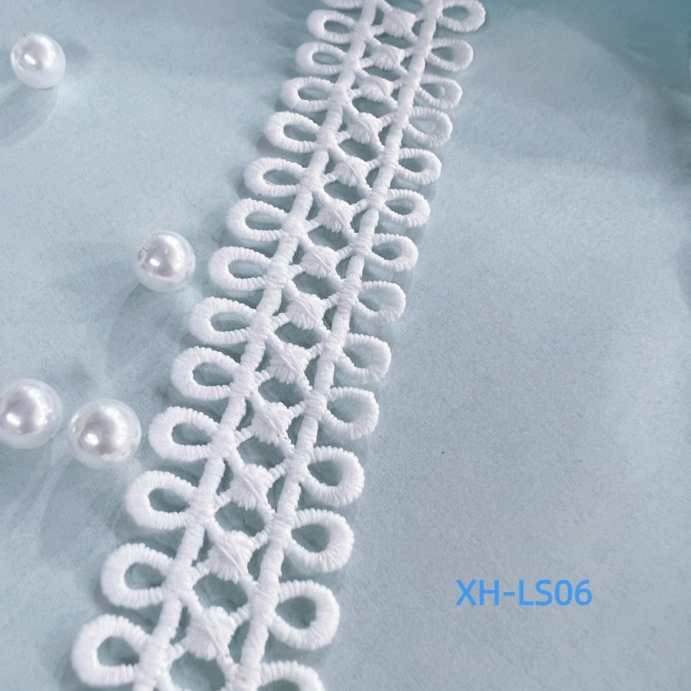 Wholesale Embroidery Quality assurance 100% polyester Water Soluble Milk Silk lace Trim