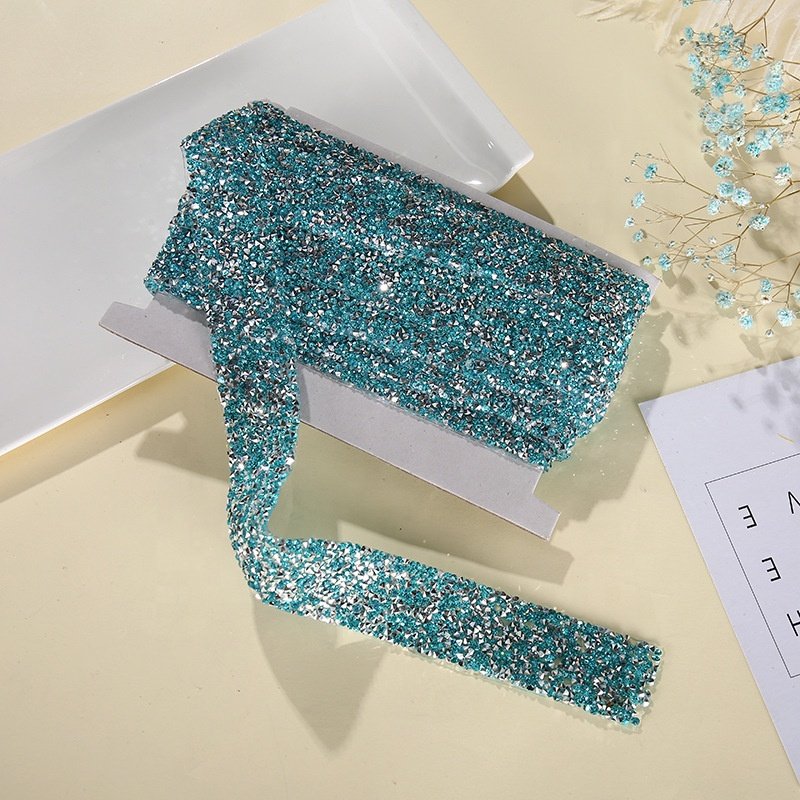 Factory Wholesale Scarf Orange Rhinestone Bling Hot Fix glass Stone Iron On Rhinestone Trimming For Bags Decoration