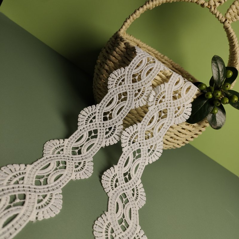 Hot Sale French Flower Trim Border Trimming Water Soluble Lace Trim