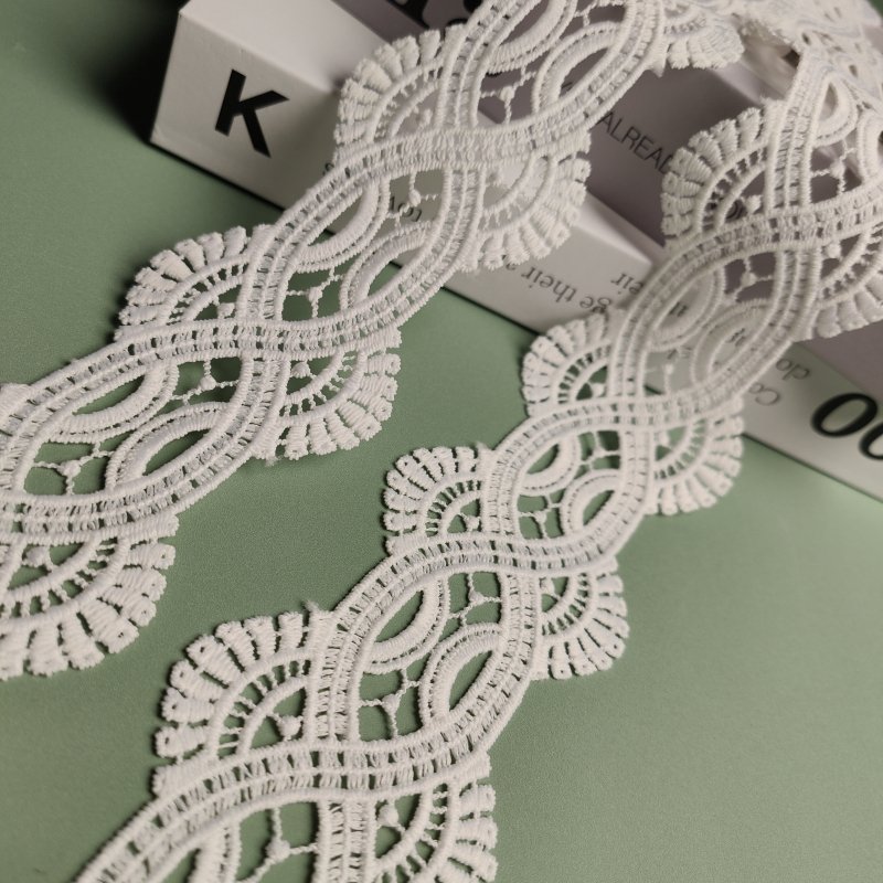 Hot Sale French Flower Trim Border Trimming Water Soluble Lace Trim